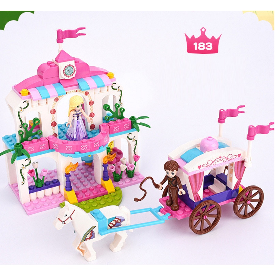 183 CHI TIẾT- FRIENDS - BỘ ĐỒ CHƠI XẾP HÌNH CÔNG CHÚA, XẾP HÌNH LÂU ĐÀI, Đồ Chơi Lắp Ghép Cho Bé Gái