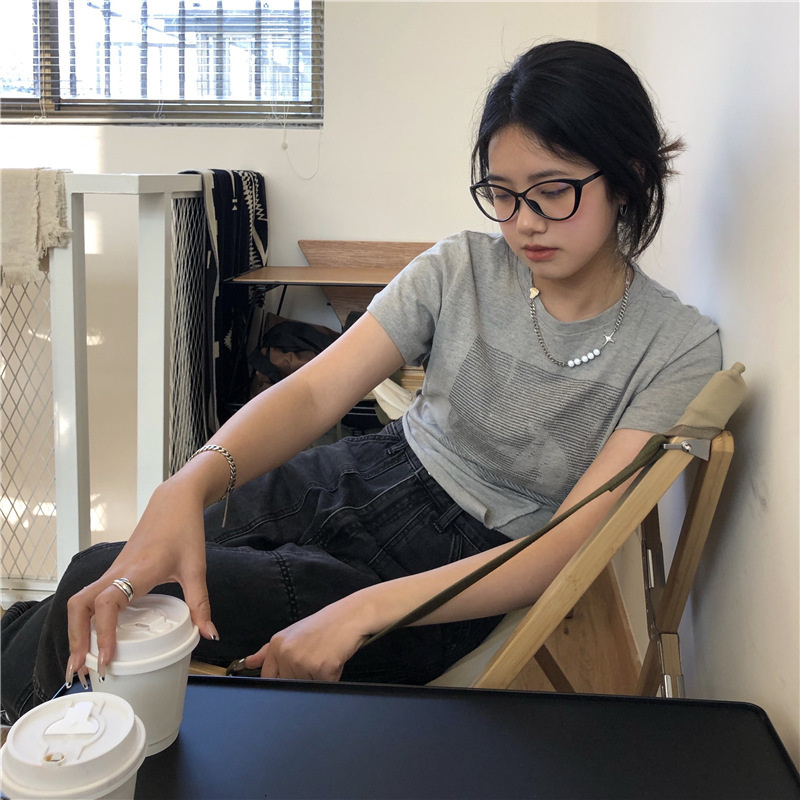 Áo croptop ngắn tay phong cách mùa hè gợi cảm cho nữ