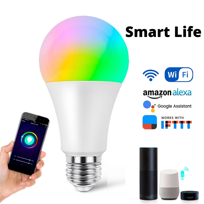 Bóng Đèn Led Thông Minh Rgb + W + C 9w 900lm Điều Khiển Bằng Ứng Dụng Điện Thoại Alexa Google