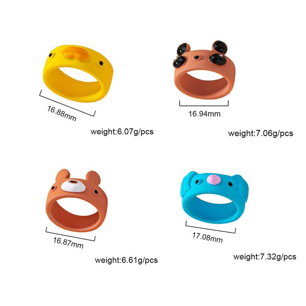 Nhẫn Hình Động Vật Bằng Nhựa Dễ Thương Nhiều Màu Sắc