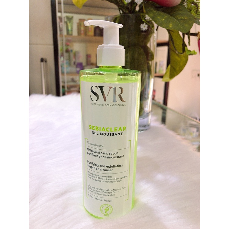 SVR Sữa Rửa Mặt SEBIACLEAR Da Dầu Nhạy Cảm Dạng Gel Moussant 400ml
