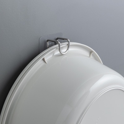 Móc dán tường inox treo thau, chậu _Qdecor