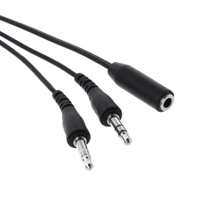 1M 3.5MM Plug Female to 2 Male Splitter Earphone Audio Adapter Cable Wire for PC