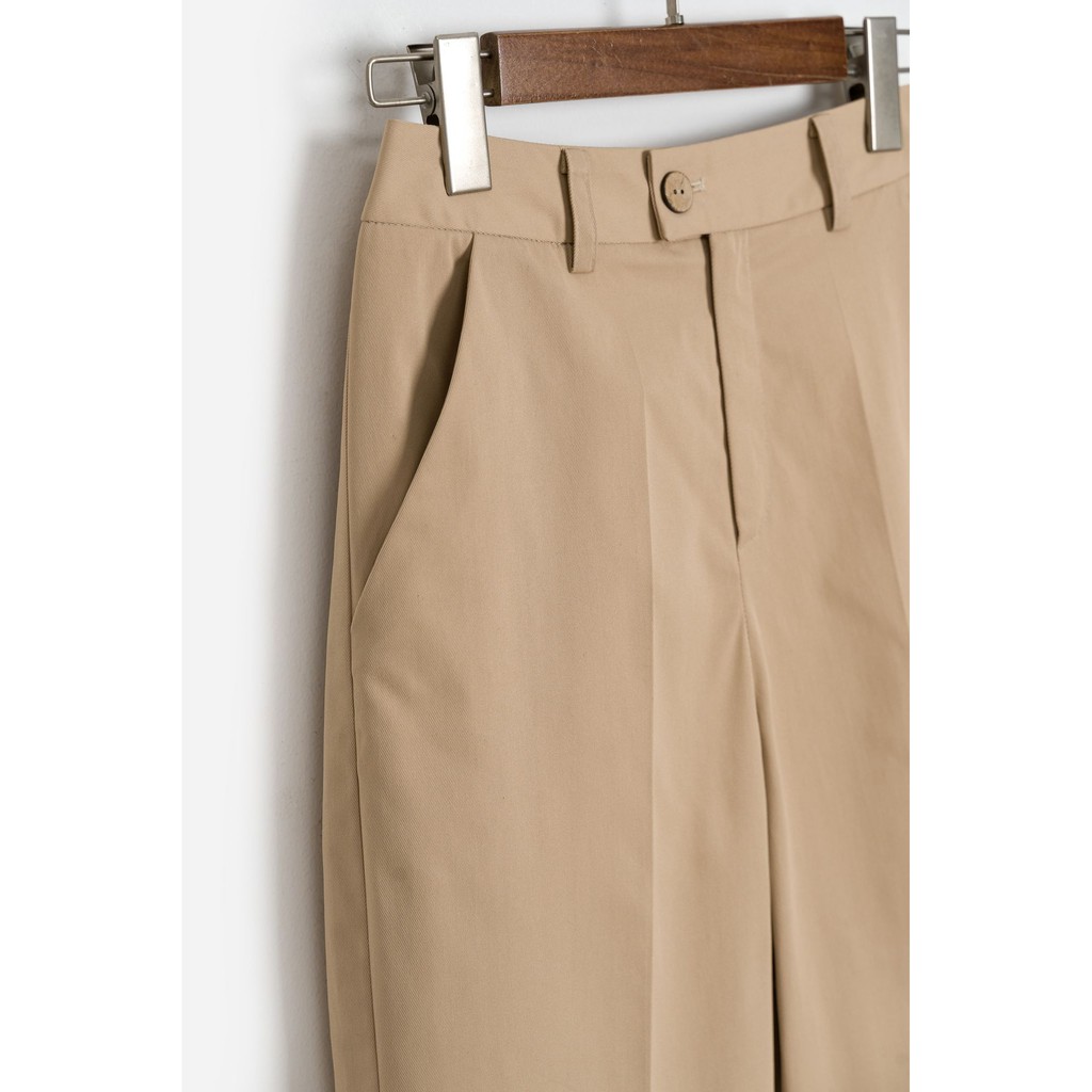 Quần culottes ống suông nữ MADELEN màu trơn chất kaki nhẹ trẻ trung năng động