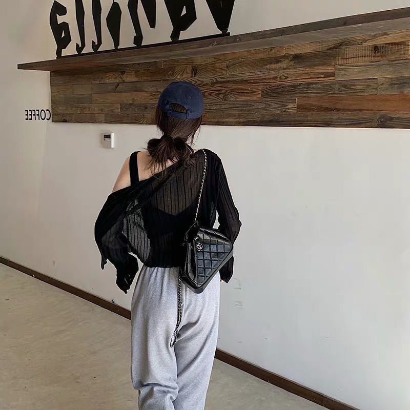 Áo khoác cardigan COZOK dệt kim tay dài chống nắng thời trang