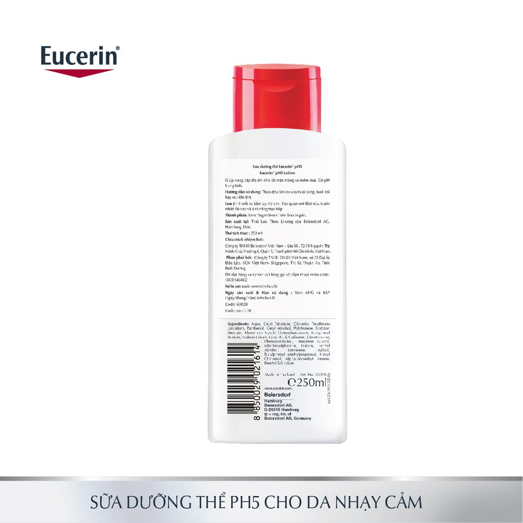 Sữa dưỡng thể Eucerin Sensitive Skin pH5 Lotion 250ml