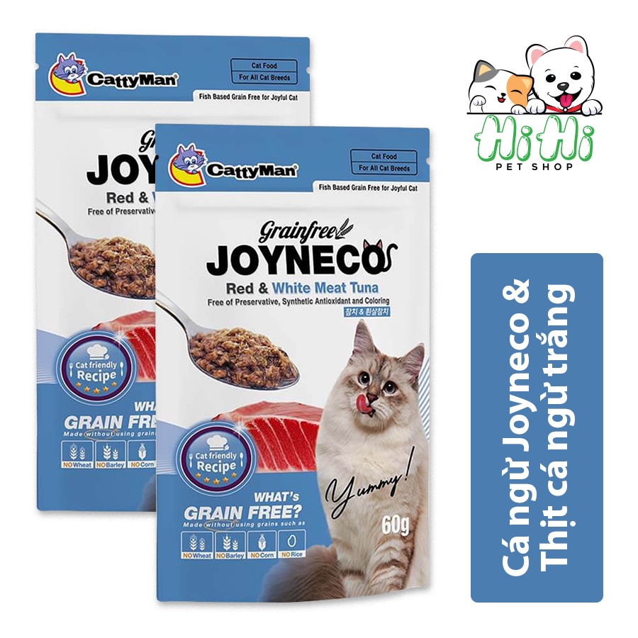 Pate cho mèo mọi lứa tuổi không tinh bột Joyneco Grain Free CattyMan gói 60g