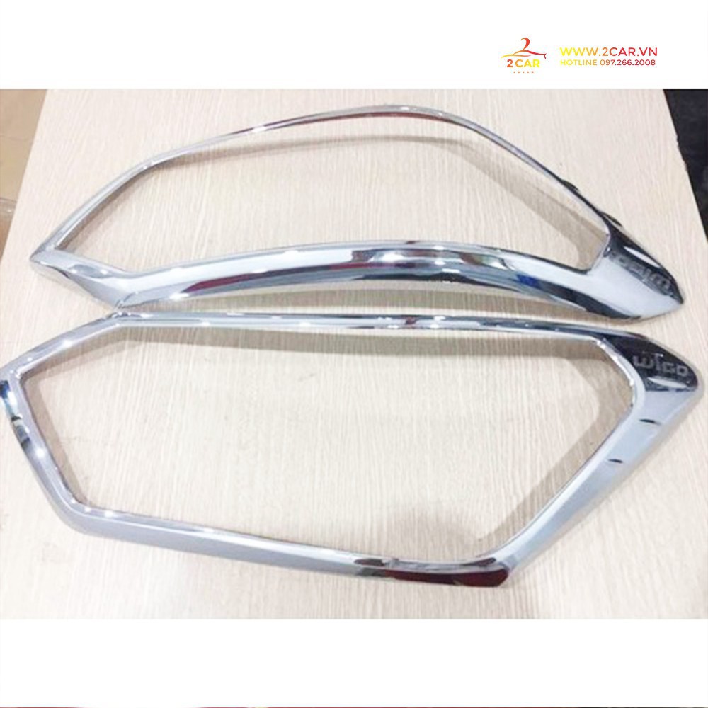 Bộ ốp viền đèn pha, hậu Toyota Wigo 2018-2019 mạ crom cao cấp