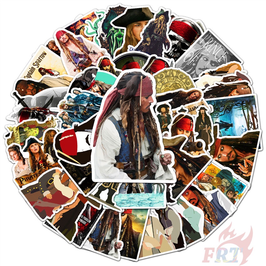 ❉ Pirates of the Caribbean Series 01 Jack Sparrow Stickers ❉ 50Pcs/Set DIY Fashion Mixed Waterproof Doodle Decals Stickers
