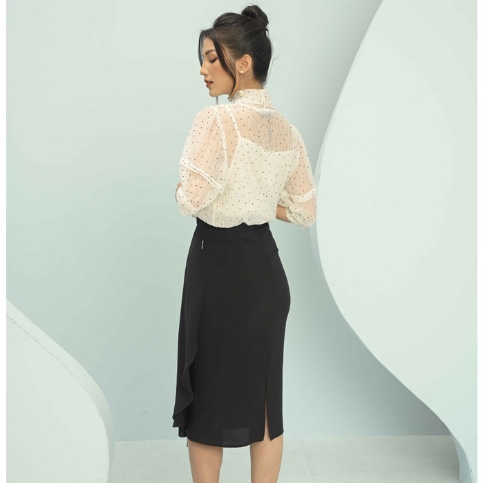 Chân váy juyply trước, bèo 1 bên Emspo J1127