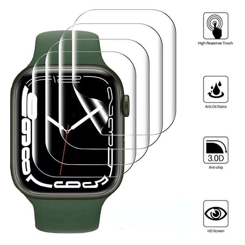 Miếng Dán Mềm 9D Bảo Vệ Màn Hình Cho Apple Watch 7 SE 6 5 4 44mm 40mm series 3 2 1 42mm 38mm 41MM 45MM