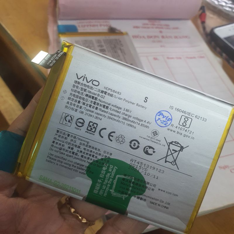 Pin vivo V15 B G2 new,pin zin,pin baqe bao test đỗi trã