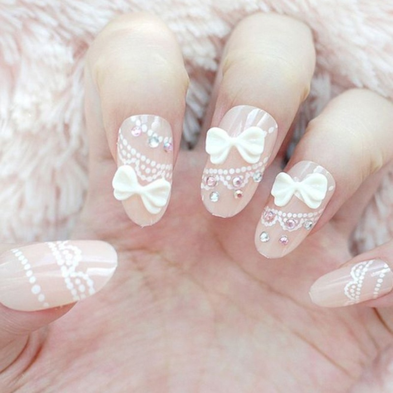 Set 100 Chi Tiết Nơ 3D Trang Trí Móng Tay Nghệ Thuật Độc Đáo