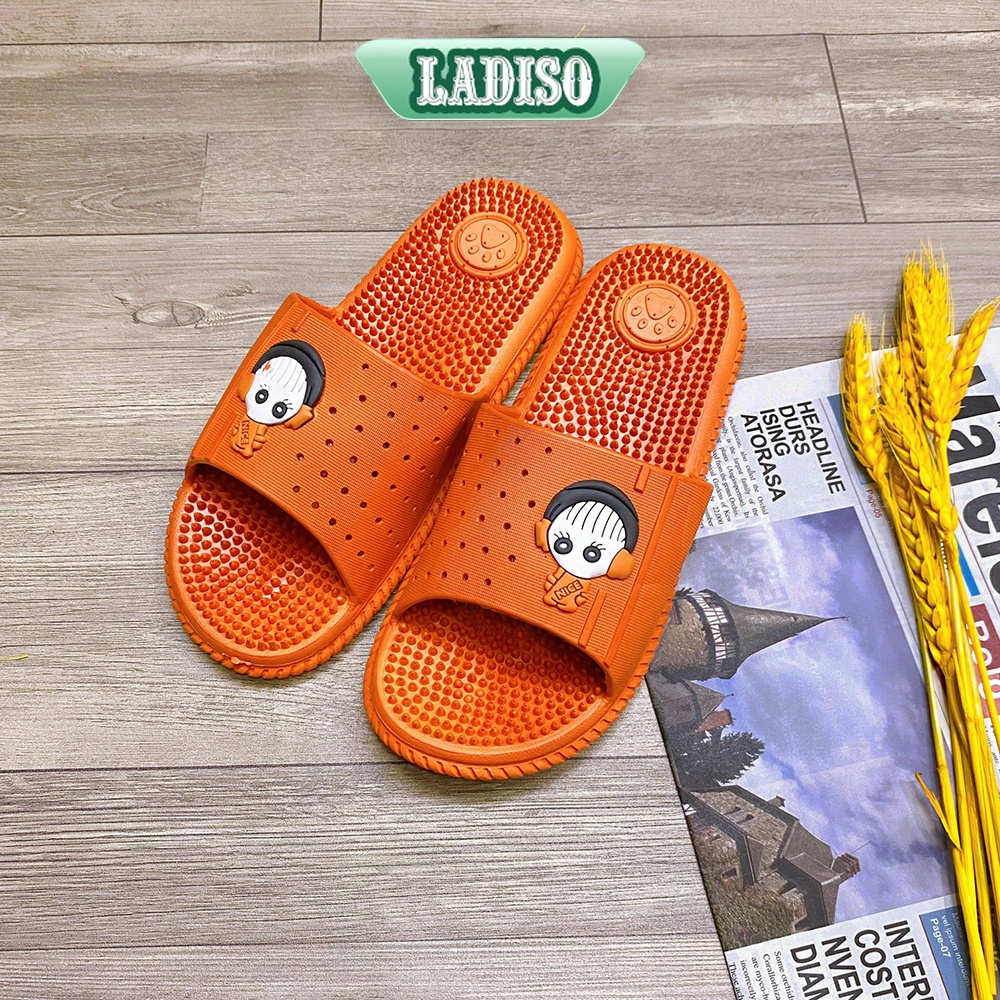 Dép nữ quai ngang LADISO có gai massage mang trong nhà tolet êm chân chống trượt - TT341