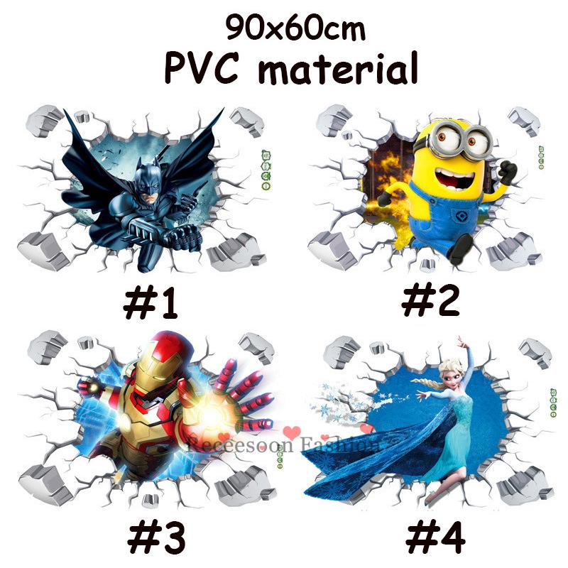 Sticker dán tường trang trí hình Batman kiểu 3D