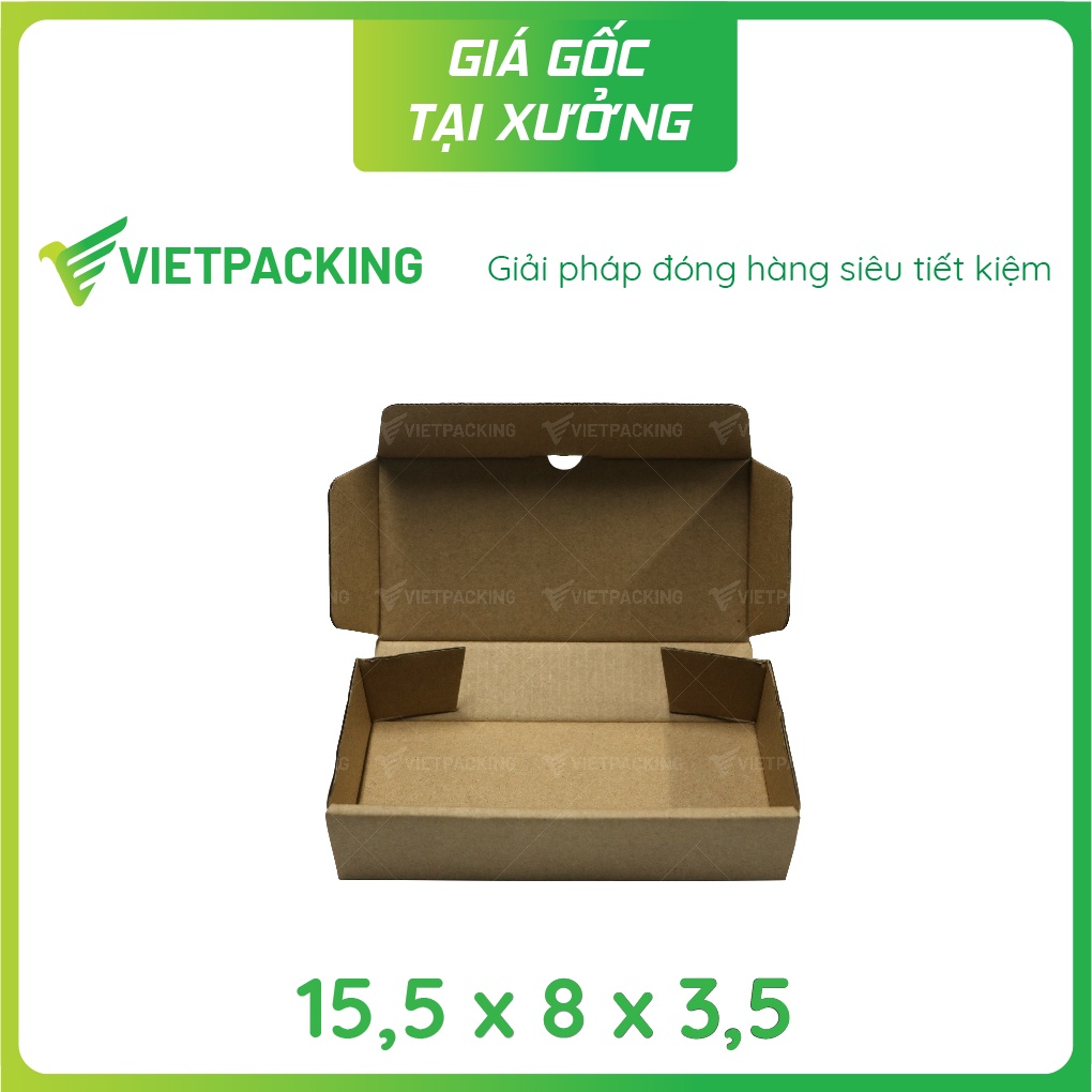 15,5x8x3,5 - 50 hộp carton nắp gài nhỏ đựng phụ kiện siêu đẹp V221