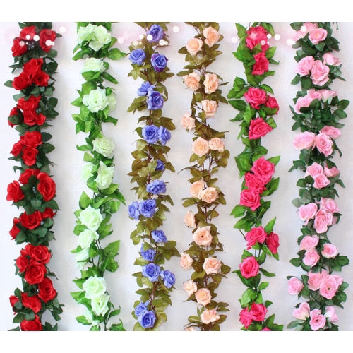 Dây Hoa Hồng Leo 2.4m , Dây Leo Hoa Giả Trang Trí Nhà Cửa Lizflower