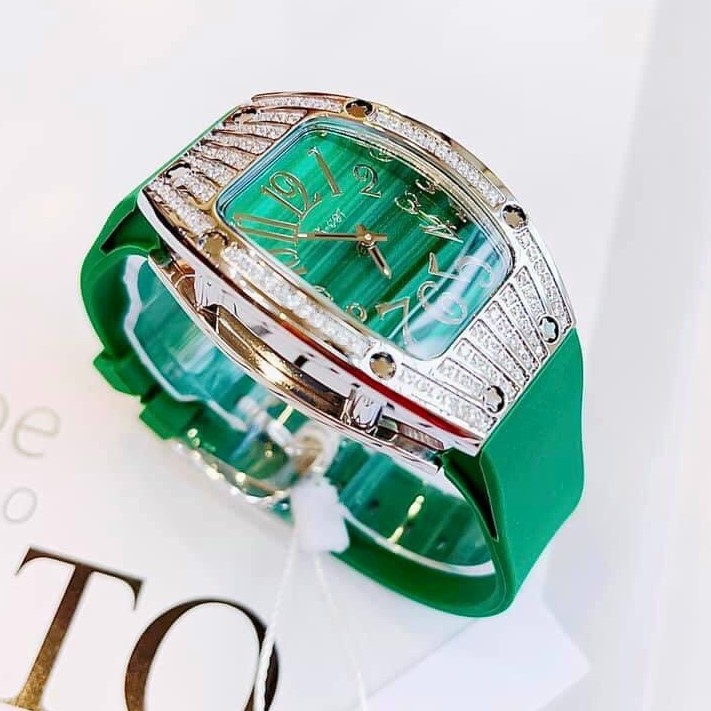 Đồng Hồ Nữ XCer Dây Silicon Xanh Silver Authentic 36mm