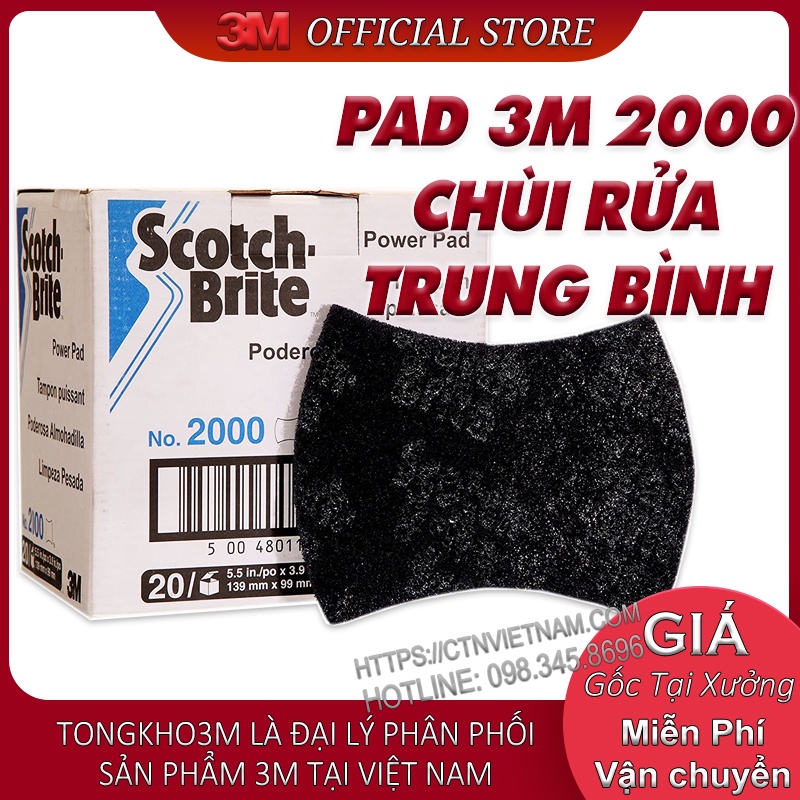 Miếng Chùi Rửa Đa Năng 3M Scotch Brite Power Pad 2000 Hạn Chế Xước