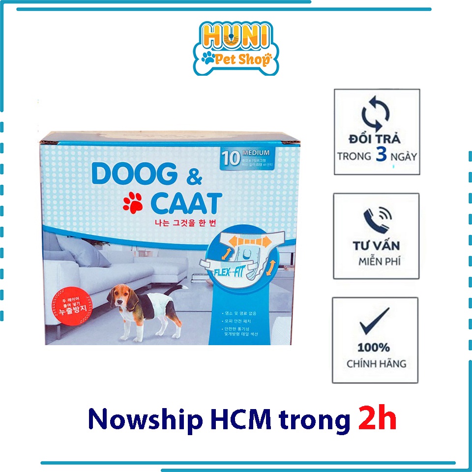 1 hộp/ 10 cái Tả quần chó cái (KỲ SALO, VỆ SINH KHÓ KIỂM SOÁT) tã lót cho chó mèo thấm hút tốt,- Huni petshop