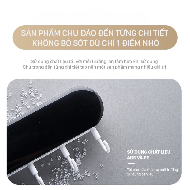 Kệ để dao thớt đa năng Ecoco thìa đũa và móc treo siêu dính, nhựa ABS an toàn, thân thiện - BH 12 Tháng