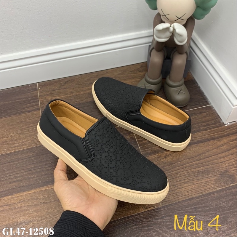 Giày Slipon Da Nam Dập Vân Hoạ Tiết Nổi Cực Sang