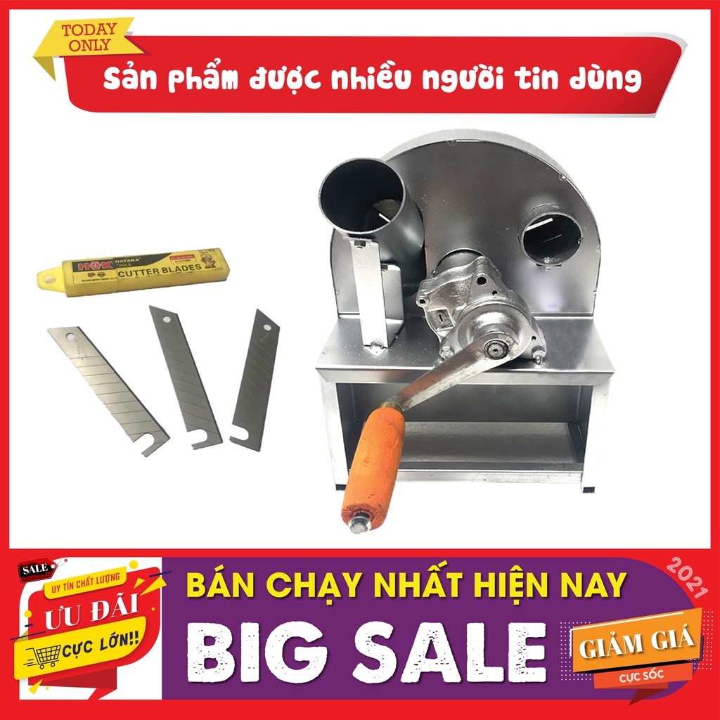 [TẶNG 3 LƯỠI DAO ] Máy Thái Hành Tỏi Quay Tay