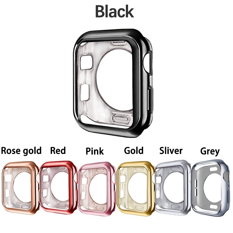 Ốp TPU mạ điện bảo vệ cho đồng hồ thông minh Apple Watch 45 41 40 44 42 38 MM Series 7 6 SE 5 4 3