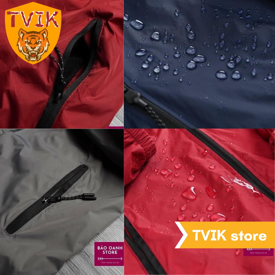 Áo khoác gió Tvik nam và nữ hai lớp cao cấp tặng kèm túi đúng chính hãng, KGZ