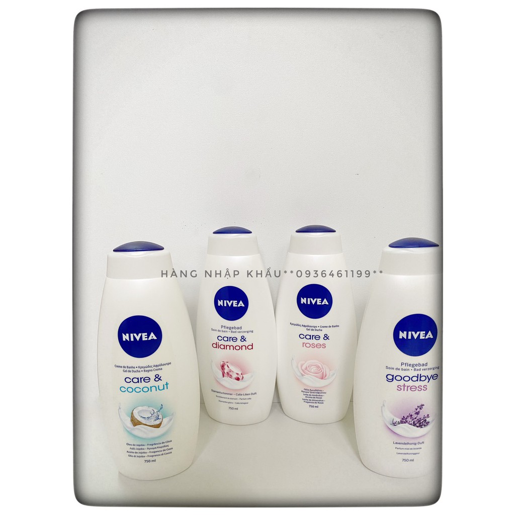 Sữa tắm Nivea 750ml của Đức làm trắng, dưỡng ẩm cho da  Đức