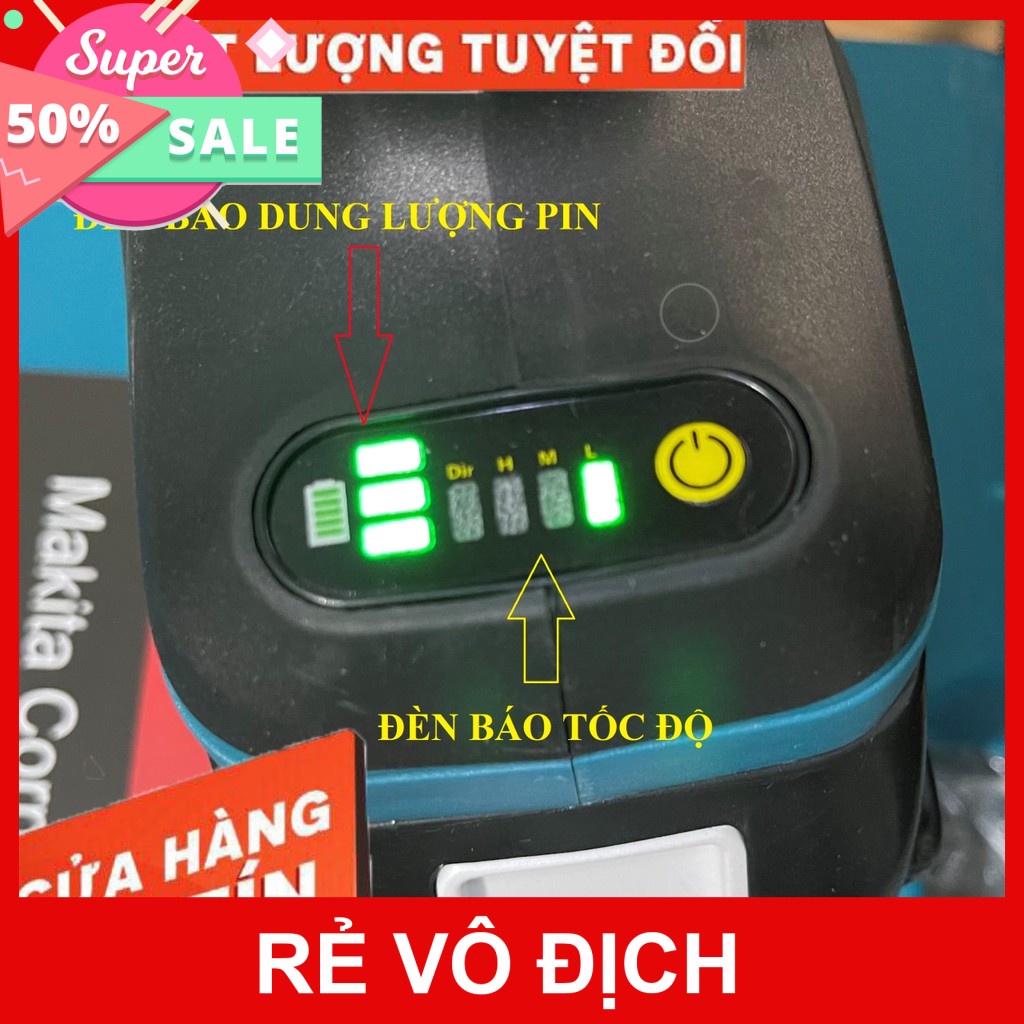 Máy Khoan Pin | Siết Bulong Makita 198V 6Ah Động Cơ Không Chổi Than Lực Siết 520 N/m.Phụ Kiện Như Hì
