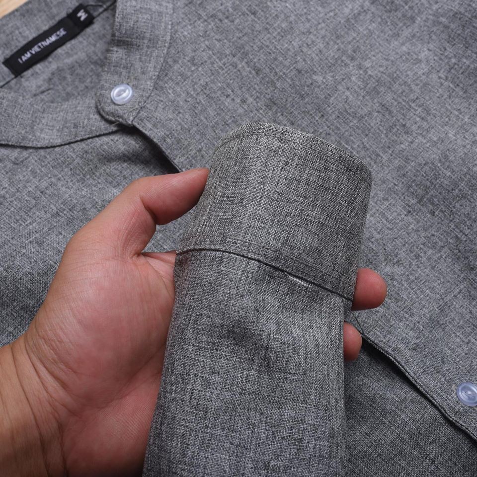 Áo sơ mi nam cổ tàu cách điệu dài tay chất vải đũi rẻ đẹp- chất lượng tuyệt vời- phong cách Hàn Quốc | BigBuy360 - bigbuy360.vn