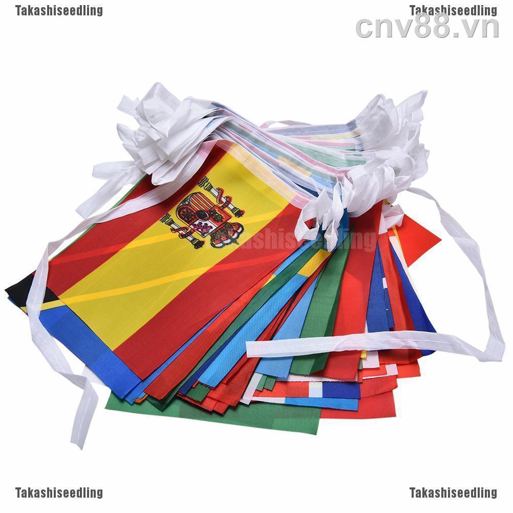™▣Set 100 lá cờ quốc kì các nước trên thế giới có dây treo