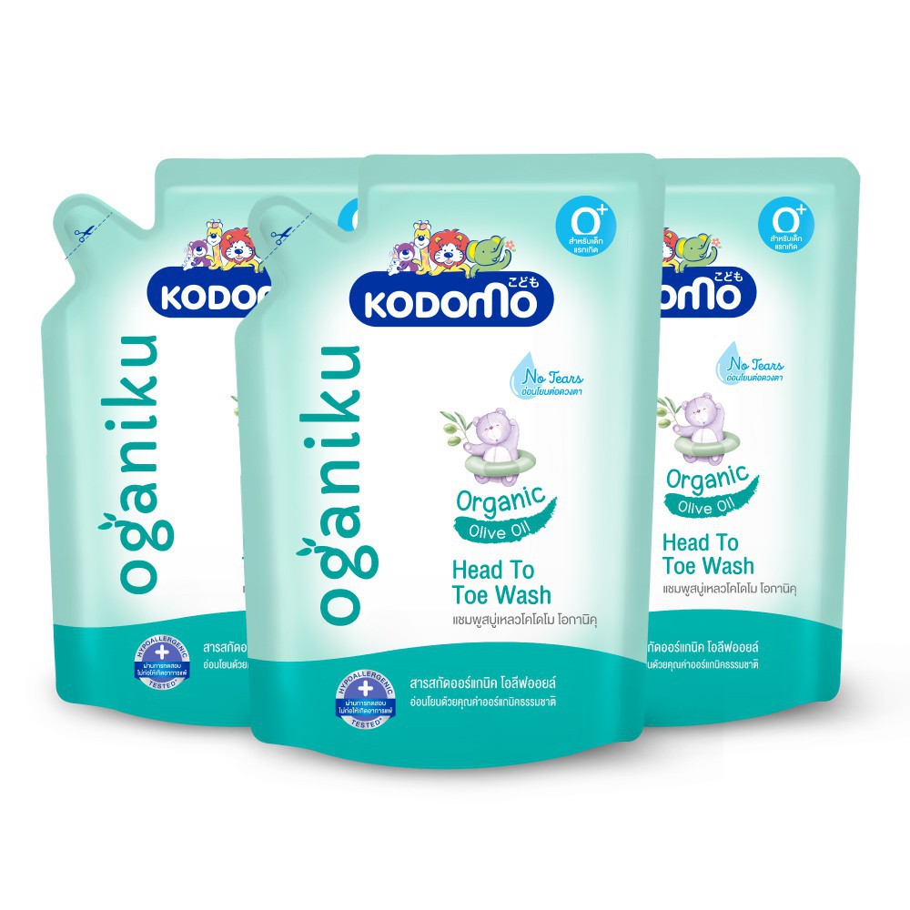 Dầu tắm gội trẻ em Kodomo Head to toe Oganiku 380ml