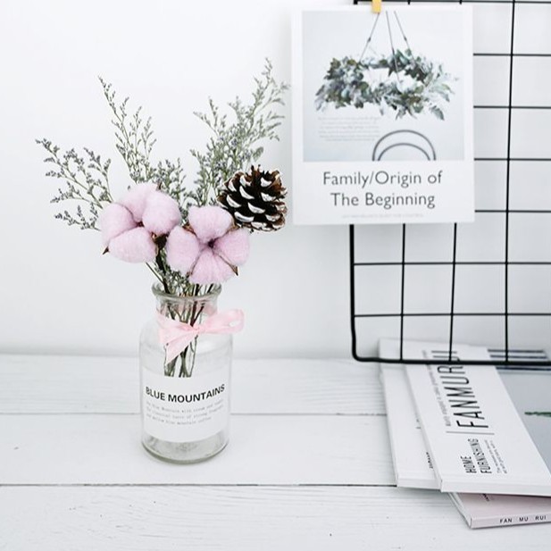 Combo lọ thủy tinh và hoa khô