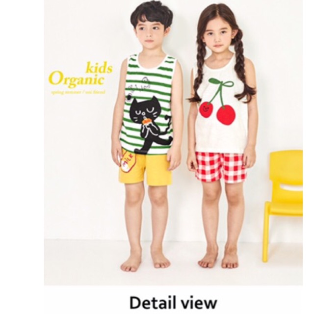 Quần áo bé trai bé gái ba lỗ  Unifriend chất organic tự nhiên (10-36kg)