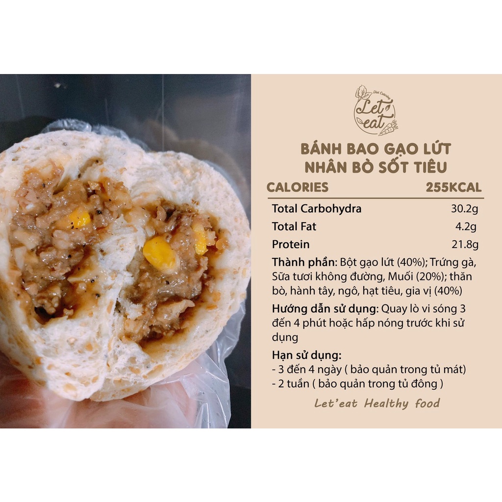 SHIP 1H HÀ NỘI  Bánh bao lứt nguyên cám ăn kiêng, Eat Clean (Set 3c5c) 300Gr