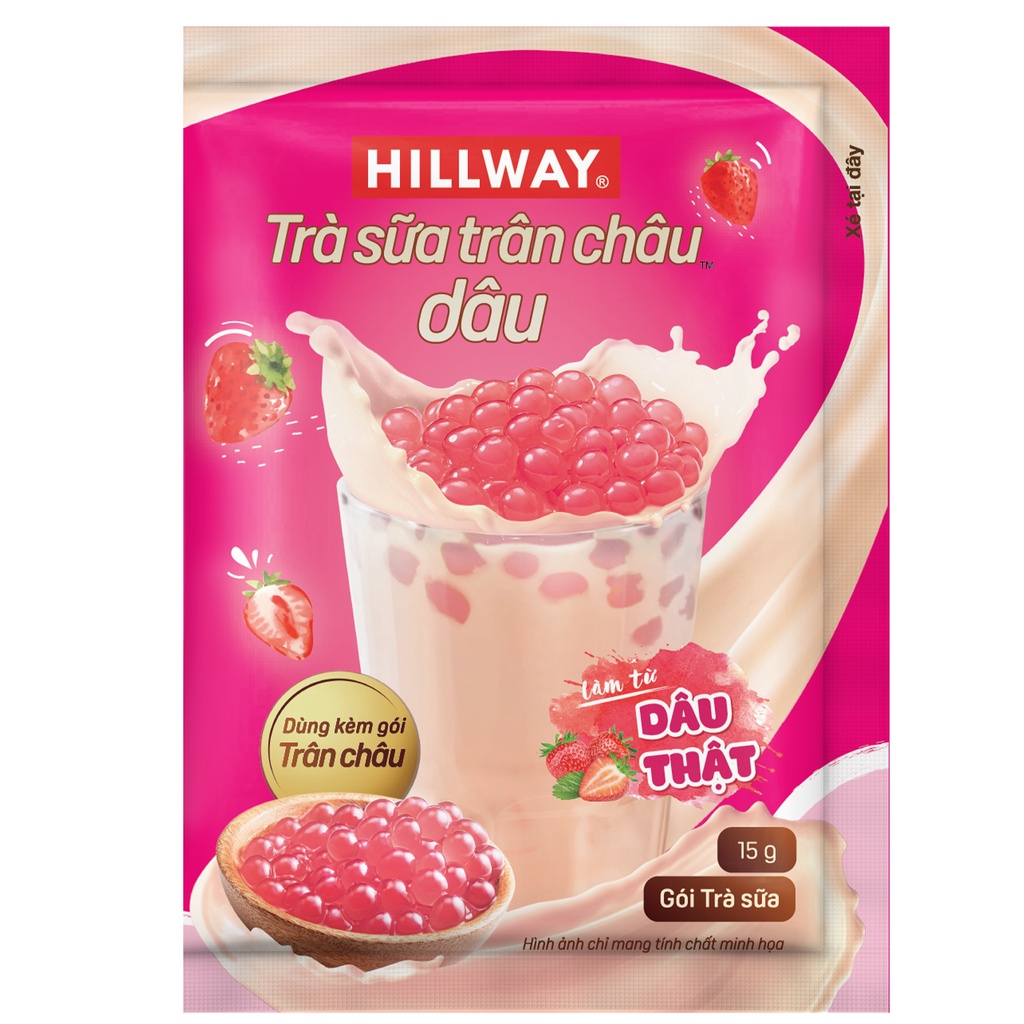 Maccoffee Hộp Trà Sữa Trân Châu Hillway Vị Dâu 225gr