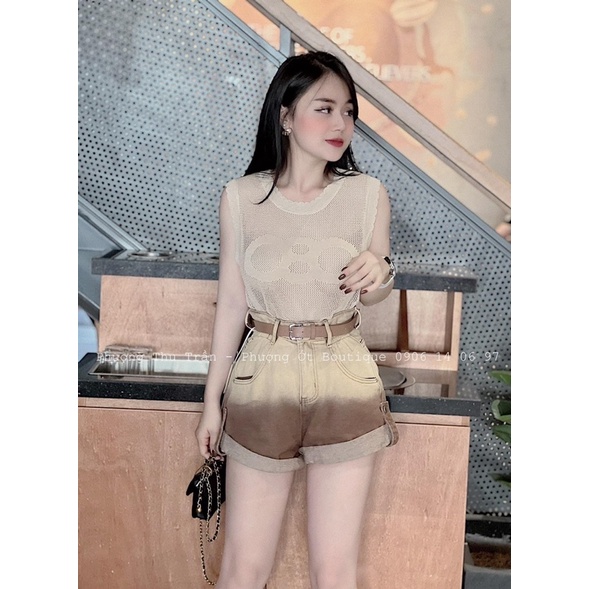 Áo Len Lưới Sát Nách Cê Li Ne Mẫu Mới Về Bốn Màu