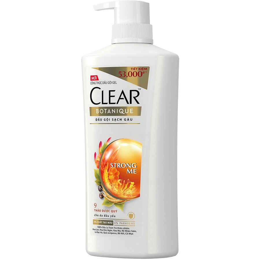 Dầu Gội Sạch Gàu Clear Botanique 9 Thảo Dược Quý 340g