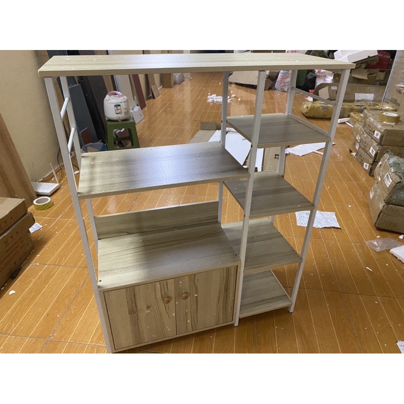 [Giá xưởng] Kệ bếp, kệ lò vi sóng đa năng LCI-4584T (80*100*30cm),Gỗ MDF dày 12mm chống thấm,chân thép hộp sơn tĩnh điện | BigBuy360 - bigbuy360.vn