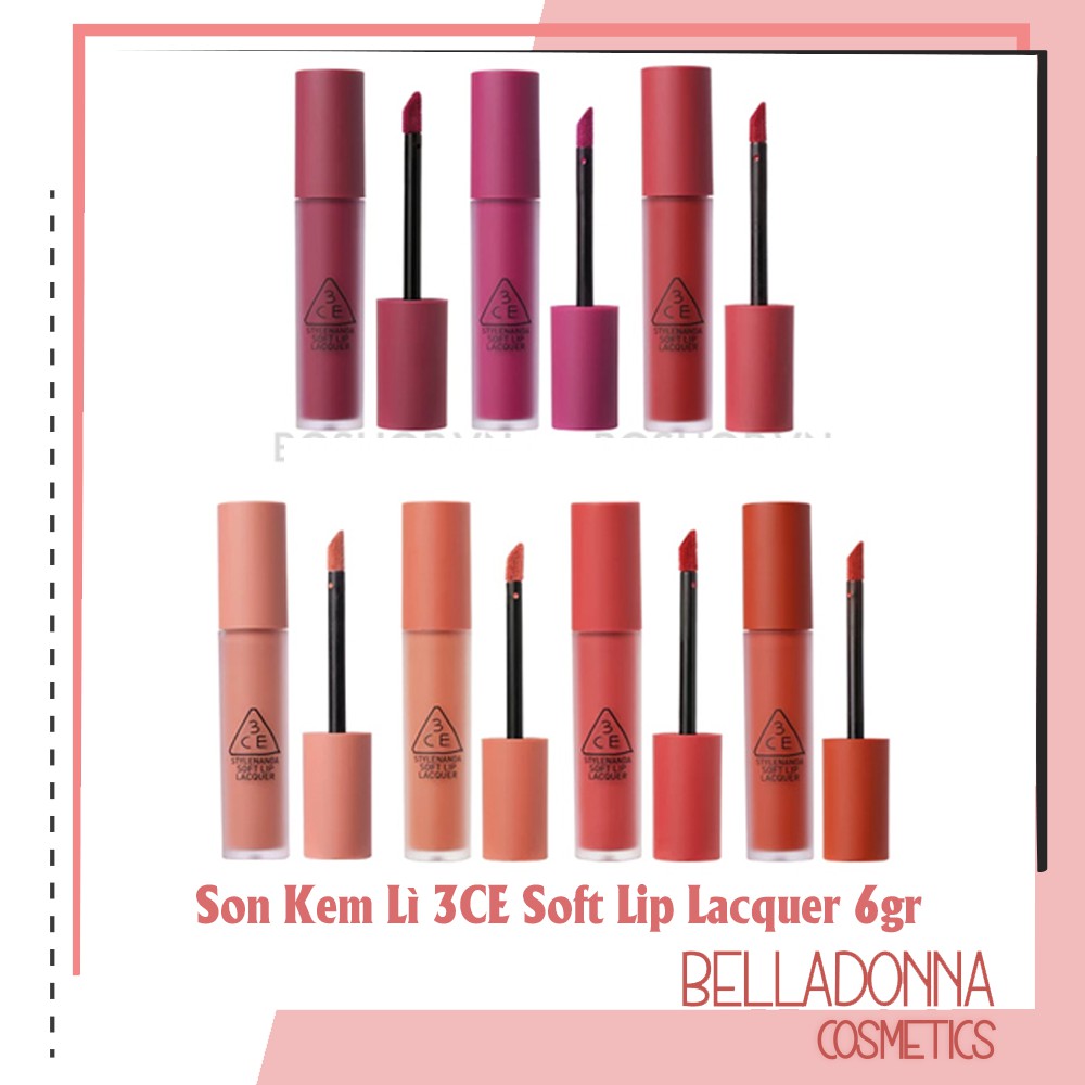 Son Kem Lì 3CE Soft Lip Lacquer 6g