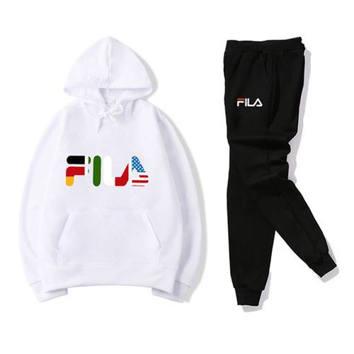 Bộ Đồ Thể Thao Áo Hoodie + Quần Dài Phong Cách Thể Thao Đơn Giản In Logo Fila Dành Cho Nam Và Nữ Số 1
