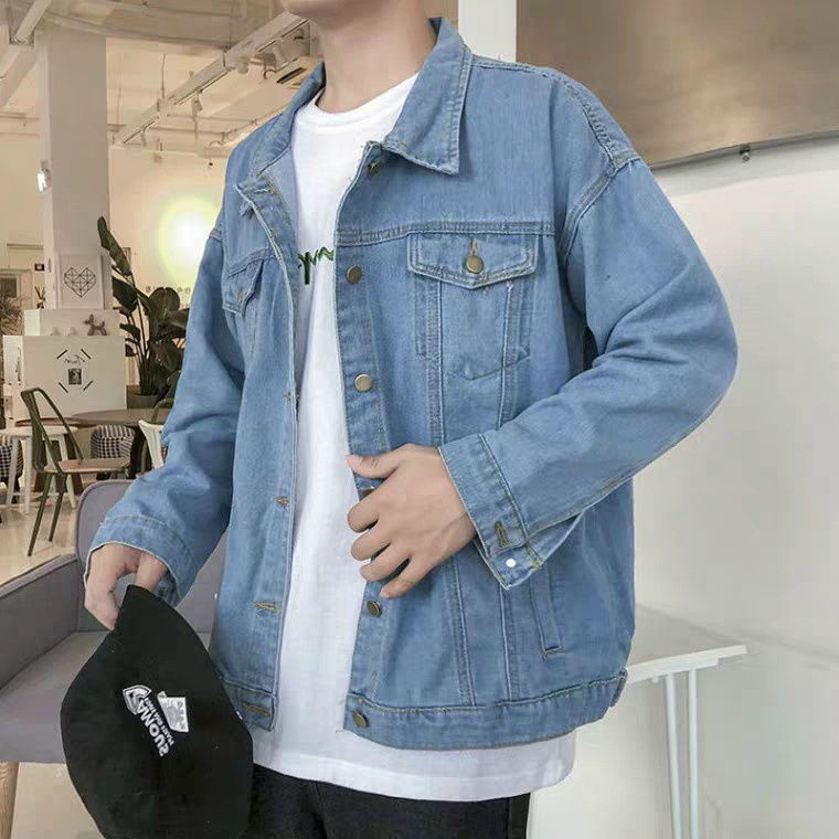 Áo Khoác Jean Nam Nữ Áo Jean 💖Bò Rin Form rộng Unisex BASIC Đen Trơn Cao Cấp loại 1 chuẩn VNXK