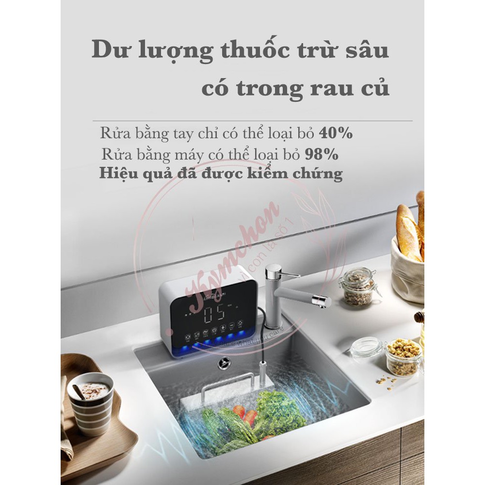 [FreeShip - Bảo Hành] MÁY RỬA CHÉN, rau, củ, quả, thịt, cá bằng SÓNG SIÊU ÂM siêu mạnh cảm ứng thông minh