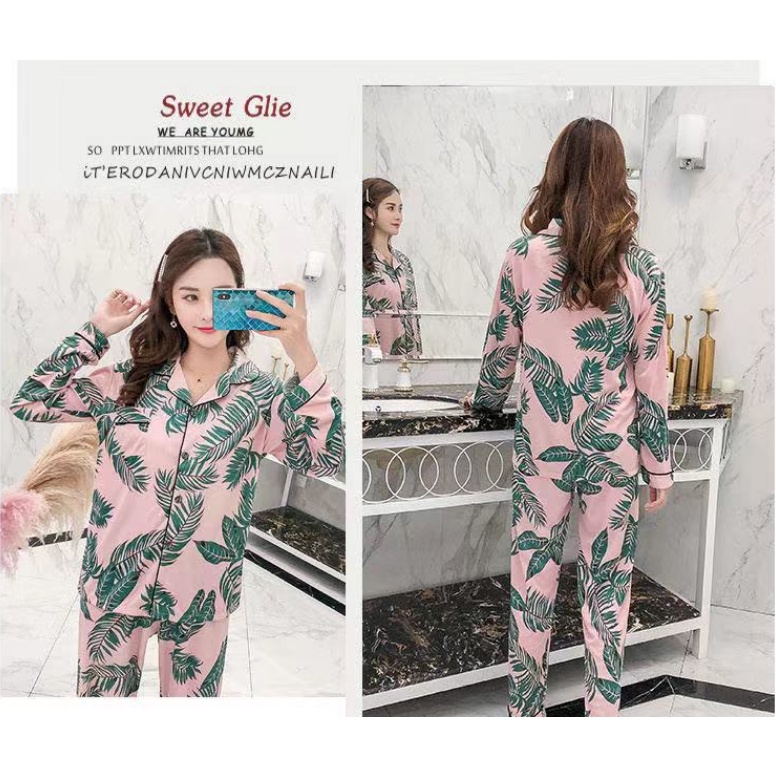 Bộ đồ ngủ tay dài thời trang dành cho nữ