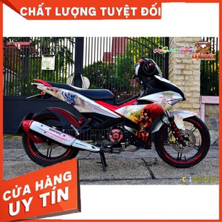 Tem Trùm Xe Exciter 150 Fantasy Trắng Đỏ