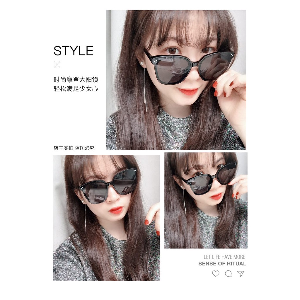 Kính ulzzang nữ râm đen đi biển hè 2020 (3 chấm)