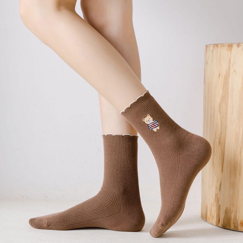 AROMA Đôi Vớ Thoáng Khí Họa Tiết Hoạt Hình Dễ Thương Cho Nữ