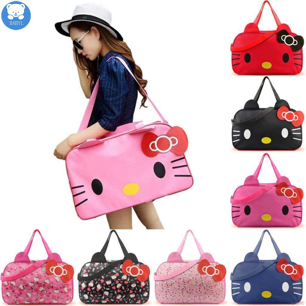 Túi du lịch chất liệu vải Oxford chống thấm nước hình Hello Kitty